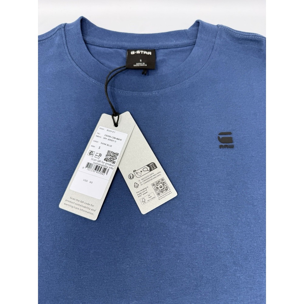 G-Star Raw Men's Boxy Short Sleeve T-Shirt Small Oversized Fit Cotton Navy NWT - Picture 5 of 5